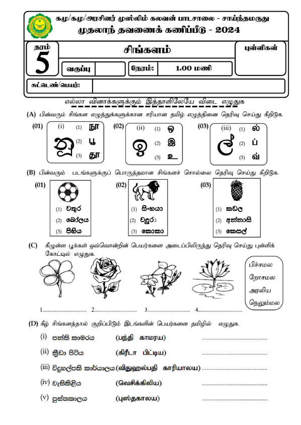 GRADE 5 SCHOLARSHIP EXAM 